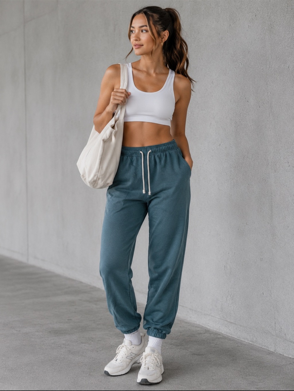 Women's Teal Drawstring Jogger Pants